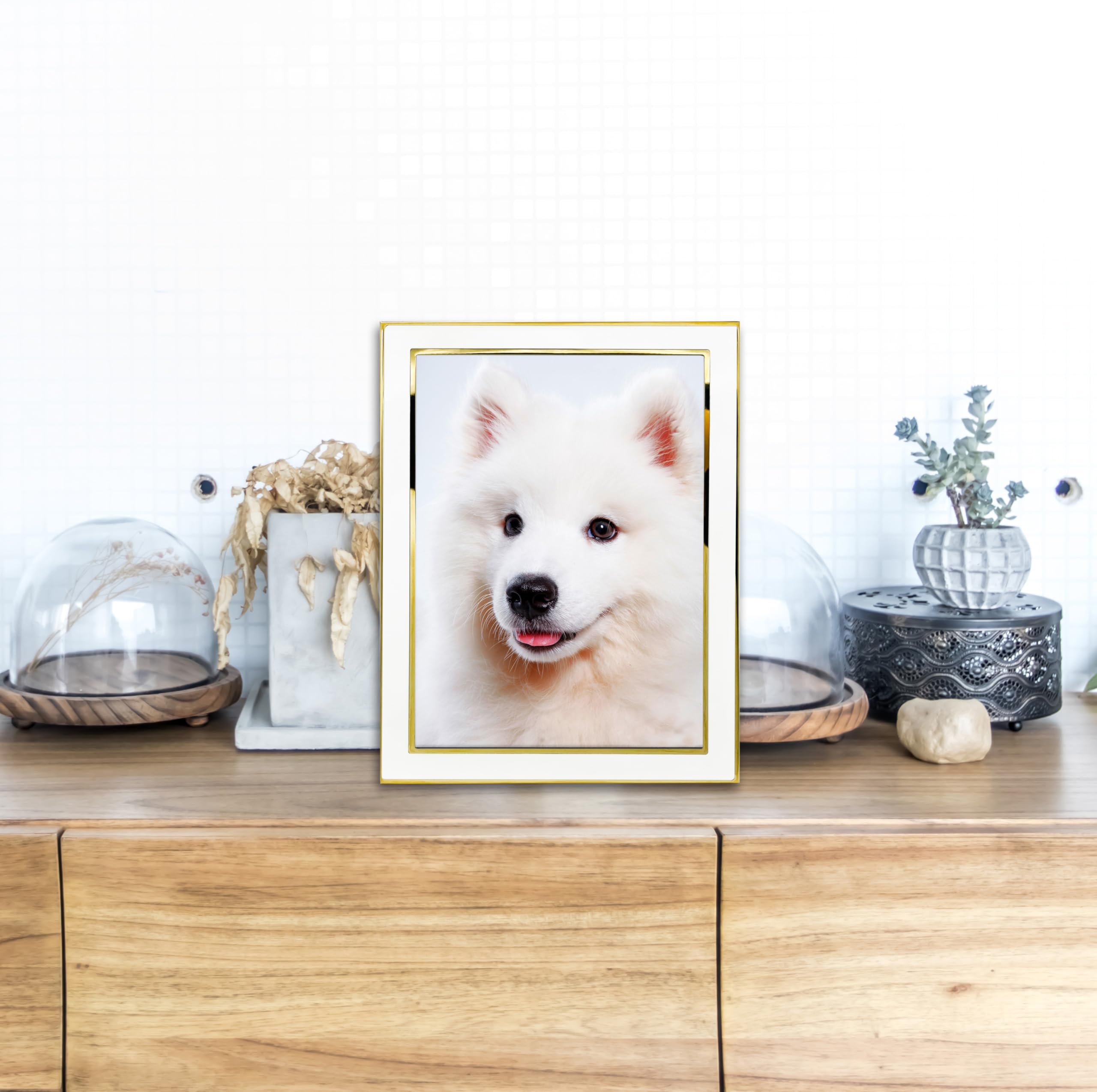 6x8 Picture Frames White Metal Photo Frames For Tabletop Display and Wall Decoration-Best Gifts For Family